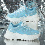Clunky Sneaker Trend Erksav&auml;rvilised moeplatvormkingad Austajad vabaajaspordijalatsid &otilde;ues K&otilde;ik moekad kingad naistele 35 helesinine v&auml;rv