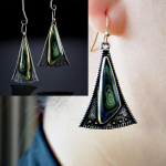 Rohelisest kivist k&otilde;rvar&otilde;ngad Naiste Tribal Geometric Drop Dangle K&otilde;rvar&otilde;ngad Pendientes Mujer