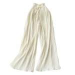 Naiste p&uuml;ksid, elastsed reguleeritavad n&ouml;&ouml;riga s&auml;&auml;rep&uuml;ksid, plisseeritud stiil lai k&otilde;rge v&ouml;&ouml;koht &uuml;hev&auml;rvilised vabaaja p&uuml;ksid tumeroheline v&auml;rv