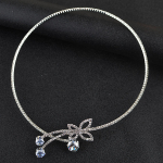 T&auml;ielik teemant liblikas kaelusega aksessuaarid Stiilsed lihtsad kivist k&otilde;rvar&otilde;ngad kaelakee rangluu kett kaheosaline komplekt