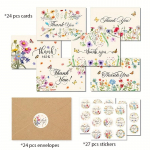 75 tk Vintage lilledega t&auml;nukaartide komplekt, &uuml;mbrikukleebistega &otilde;nnitluskaartide komplekt Pulma s&uuml;nnip&auml;ev, t&auml;iskasvanute tseremoonia, aastap&auml;ev, p&uuml;hade &otilde;nnitluskaart