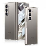 Plastikust k&otilde;va korpusega telefoni&uuml;mbris Samsung Galaxy Z Fold 6 5 4 3 Fold6 Fold5 Fold4 Fold3 5G j&auml;&auml;tunud kaitsekattega Galaxy Z Fold5 gray