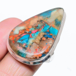 Spiny Oyster Gemstone Handmade 925 Sterling Silver Jewelry Ring Size 8.5 c2o42