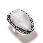 Moonstone Gemstone Handmade 925 Sterling Silver Gift Jewelry Ring Size 6 v6k29