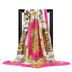 Naiste mood Ruut Vintage Print Satiin Kaelar&auml;t P&auml;ikesekindel sall Sall Sall Kvaliteetne 1tk 90*90cm 90-90CM