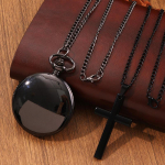 2 tk/komplekt, 1 tk klassikalised meeste k&auml;ekellad, vintage meeste kvartsist taskukellad meeste kaelakeega ja 1 tk meeste vintage klassikaline kuldse risti kaelakee ripats