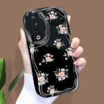 Armas koomiksimustriga kreemjas tekstuuriga korpus Lainelise servaga pehme silikoonkaanega telefoni&uuml;mbris Huawei Honor Infinix Tecno iPhone'i jaoks Honor 90 5G puhas