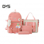 4 tk/komplekt &otilde;pilase seljakoti komplekt sisaldab Crossbody kotiga pliiatsi&uuml;mbrist ja &otilde;petuskotti suure mahutavusega lukuga suletav reisiv&auml;liseljakott 1 roosa