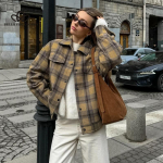 S&uuml;gis Talv Uus Ruuduline Villane Mantel Naistele Vanemaealine Tunne Retro L&otilde;tv Villane Mantel Vabaaja Stiil Mantel Naiste Mantel S