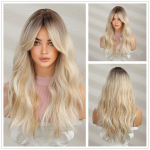 ALAN EATON Long Straight Ombre must punane pruun s&uuml;nteetilised parukad naistele kuumakindlast kiust loomuliku v&auml;limusega parukas tukkidega