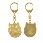 Cairn Terrier - Gilded key ring with dog in gift box, handbag decoration, luxury accessory by Art-Dog brand