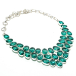 Indicolite Tourmaline Gemstone 925 Sterling Silver Jewelry Necklace 18 z7s64