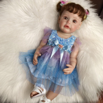 Halloween 55cm Armas Reborn Beebi Nukk T&auml;ielik Silikoon Vin&uuml;&uuml;l Bebe Reborn Nukk Parimad J&otilde;ulukingitused T&uuml;druku M&auml;nguasi Luttide, piimapudeliga 22 Inch about 55 cm pruun