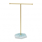 Metallist T-kujuline ehete vitriin-kaelakeehoidja koos stabiilse aluse kaelakee k&auml;ev&otilde;ruga