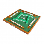 Mini Mahjongi komplekt kokkupandava mahjongilaua ja kaasaskantava mahjongim&auml;ngu komplektiga reisimiseks, pere vaba aja veetmiseks, siseruumides meelelahutuseks roheline