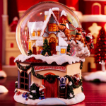 Christmas Music Box ,Rotatable Xmas Decor, Snow Globe with Musical, for Party decor Fixed music