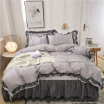 4 tk paarisvoodi tekikomplekt lina voodilina voodikate Queen-size tekid kattega voodipesu voodipesu koos padjap&uuml;&uuml;ridega luksuslik roosa 2m