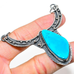 Natural Sleeping Turquoise Gemstone 925 Sterling Silver Pendant 2.76 p0q39