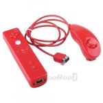 Remote Controller + Nunchuck Nunchuk T&eacute;l&eacute;commande Set pour Nintendo Wii Rouge