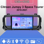 Autoraadio Android Auto Carplay Citroen Jumpy 3 Space Tourer 2016-2021 Multimeediumipleieri peakomplekt Stereo GPS Navigatsioon BT WIFI 1+16GB 1+16GB