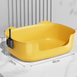 Kassiliivakastiga kassipoegade tualett, kaasaskantav 14,5 cm k&otilde;rgete k&uuml;lgedega lemmikloomaliiv kollane