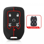 GMC Terrain Acadia silikoonist auto v&otilde;tmekaane &uuml;mbris jaoks Chevrolet Tahoe Yukon XL Protect Key Cover kaugjuhtimis&uuml;mbris v&otilde;tmehoidja alarmi jaoks must