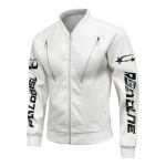 Mootorratta nahktagi, meeste nahktagi, meeste &uuml;hev&auml;rvilise tr&uuml;kiga v&otilde;idus&otilde;idu&uuml;likonna jope, meeste Hongkongi stiilis paari avara nahktagi XXXL valge