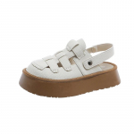 Mood 2024 uued suvised Baotou sandaalid Naiste k&otilde;ik-&uuml;hes vabaaja paksutallaga kootud Rooma rannajalatsid, kaks kandmist &otilde;&otilde;nsad hingavad sandaalid 35 beež