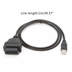 16 kontaktiga OBD2 USB-pordi adapteri kaabli pistiku diagnostikat&ouml;&ouml;riist must