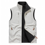 Flanell kahepoolne vest meeste v&auml;li-spordiks, soe vest, t&ouml;&ouml;riietus-s&auml;rk, mitme taskuga vestjakk L valge