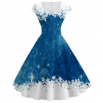 Naiste vanaaegne varrukateta j&otilde;ulukleit 1950. aastate koduperenaise &otilde;htupeokleit XL sinine