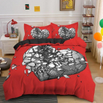 3D Armastus S&uuml;damega Kuningas Kuninganna Tekikott S&otilde;brap&auml;eva Kingitus Voodipesukomplekt T&uuml;drukutele Naistele Paaridele Pehme Pol&uuml;ester Tekikott Kodutekstiil AU Single 140x210cm