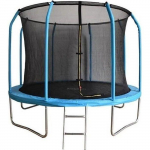 Trampoline - 244 cm - avec &eacute;chelle & filet de s&eacute;curit&eacute; - bleu