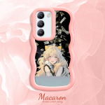 V&auml;rvitud muster Big Wave Edge pehme silikoon materjal Macaron telefoni &uuml;mbris p&otilde;rutuskindel kaitsev kummist korpus OnePlus Vivo Motorola Moto jaoks Vivo Y03 must