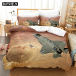 3D h&auml;vituslennuki lahingulennuk F-35 Voodipesukomplektid Tekikoti komplekt padjap&uuml;&uuml;ridega &Uuml;heinimese, kaheinimese, kuninganna, kuninga Voodipesu 70x133cm 2pcs