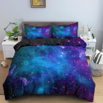 Galaktika ruumi voodipesukomplekt 3D universumi tekikate ps&uuml;hhedeelne tekikate lukuga kuninganna topelt tekikomplektid laste kingitused EU single(135x200cm)