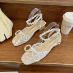 Jalatsid Pits Suvi 2024 Kinnised Keskmise Kontsaga Naiste Kingad Kividest Sandaalid Naistele Tikand Teemant Trend Mugavus Vintage 39