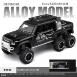 1/24 Land Rover Defender Kuuerattaline Maastiku Pikapi Auto Mudel, T&otilde;mmatav Diecast Veoauto Kogutav Veoauto Helide ja Tuledega Lastele ja T&auml;iskasvanutele 1/24-Size:22*9.5*9.2cm must