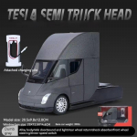 1:24 Tesla SEMI Veoauto Pea Haagise Mudel Simulatsioon Metallisulam Die-cast Heli ja Valgus Kingitus Poiste Kollektsioon Automudel Laste M&auml;nguasi must