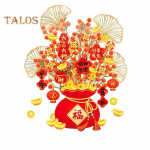 Hiina uusaasta aknakleebis Rahapuu klaasukse kleebis Mittekleepuv staatiline kleebis Aknakleebised kevadfestivali sisekujunduseks A