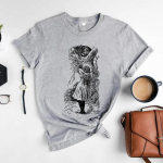 Alice Wonderlandi T-s&auml;rk Cheshire Cat Vintage Illustratsiooniga T-s&auml;rk Armas s&uuml;nnip&auml;evapeos&auml;rk Ema s&auml;rk Naiste vabaaja topid S hall v&auml;rv