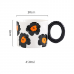 450 ml portselanist espresso kohvitassid Creative Lilled, joogid, &otilde;llekruusid, keraamiline k&auml;epide Tee-vesi trummel Kontori k&ouml;&ouml;gin&otilde;ud 450ml