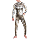[Sa oled minu saladus] T&auml;iskasvanud Naised Mehed Steampunk Kiiver Prinditud Zentai Kehakost&uuml;&uuml;m Pikkade Varrukatega Jumpsuit Halloweeni Peo Cosplay Kost&uuml;&uuml;mid XL gray