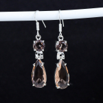 Morganiit V&auml;&auml;riskivi Antiik K&otilde;rvar&otilde;ngad 925 Sterling H&otilde;be K&otilde;rvar&otilde;ngas, Boho H&otilde;bedast Ehted Ripatsk&otilde;rvar&otilde;ngad, Kingitused Pulmadeks Kingitused Talle 2.95" oranž
