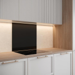 Credence - SAINT GOBAIN - Matt must - Klaas - 70 cm - 60 cm - Mustast emailitud klaasist &otilde;hupuhasti tagaosa 70X60