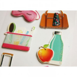 Autocollants en relief &agrave; paillettes - Voyageuse