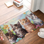 1 tk Armsa kassi mustriga p&otilde;randamatt, moodne k&ouml;&ouml;gi pol&uuml;estervaip, libisemiskindel, v&auml;rviline sisevaip, kodu, vannitoa, magamistoa, elutoa sisustuseks 50*80cm