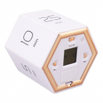 Hex Flip Timer koos vaigistush&auml;ire funktsiooniga Magnetiline ajahalduse kuubitaimer LCD-ekraaniga valge