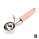 Premium Steel Ice Cream Scoop with Trigger Dessert Watermelon Scoop Yogurt Perfect Fo V8G9 pink-one size