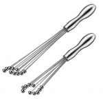 2 tk minivispliga mikserit roostevabast terasest kuulidega, 10-tollise ja 12-tollise vispliga, k&auml;sitsi vispliga mikser